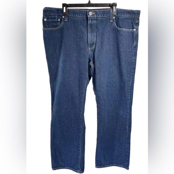 LL Bean Jeans Mens 42x29 Standard Fit Straight Medium Denim Suspender Buttons - Picture 1 of 8